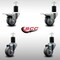 Service Caster 3'' SS Thermoplastic Rubber Swivel 1-3/4'' Expanding Stem Caster Set 2 Total Lock Brakes, 4PK SCC-SSEXTTL20S314-TPRB-2-S-2-134 - alternate 5